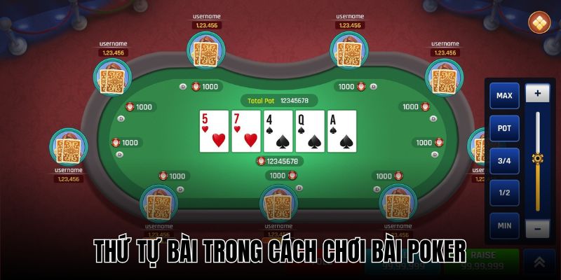 Thứ tự các quân áp dụng trong cách chơi bài poker