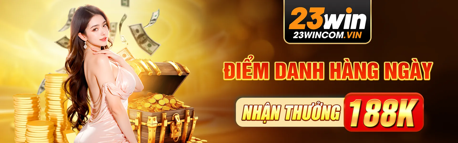 Điểm danh hàng ngày tại website 23win nhận thưởng 188K